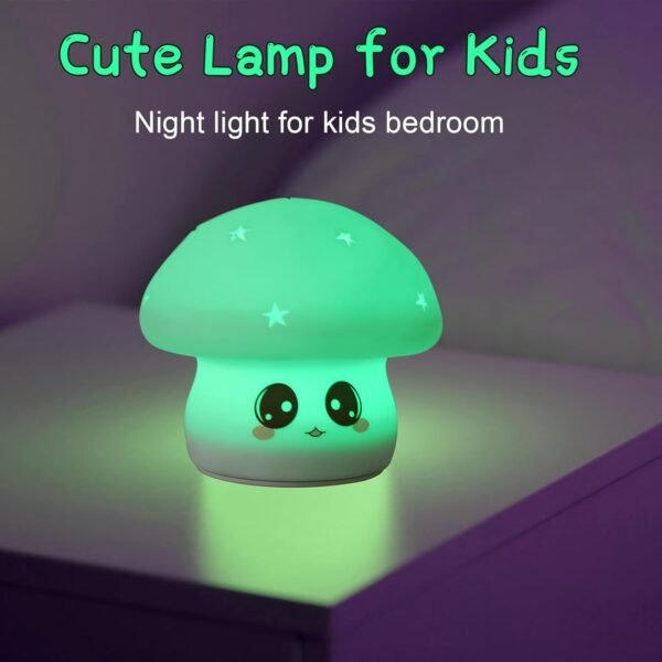 Night Light for Kids,Mushroom 7 Colors Dimmable Mushroom Lamp Rechargeable Cute Lamp - Image 4